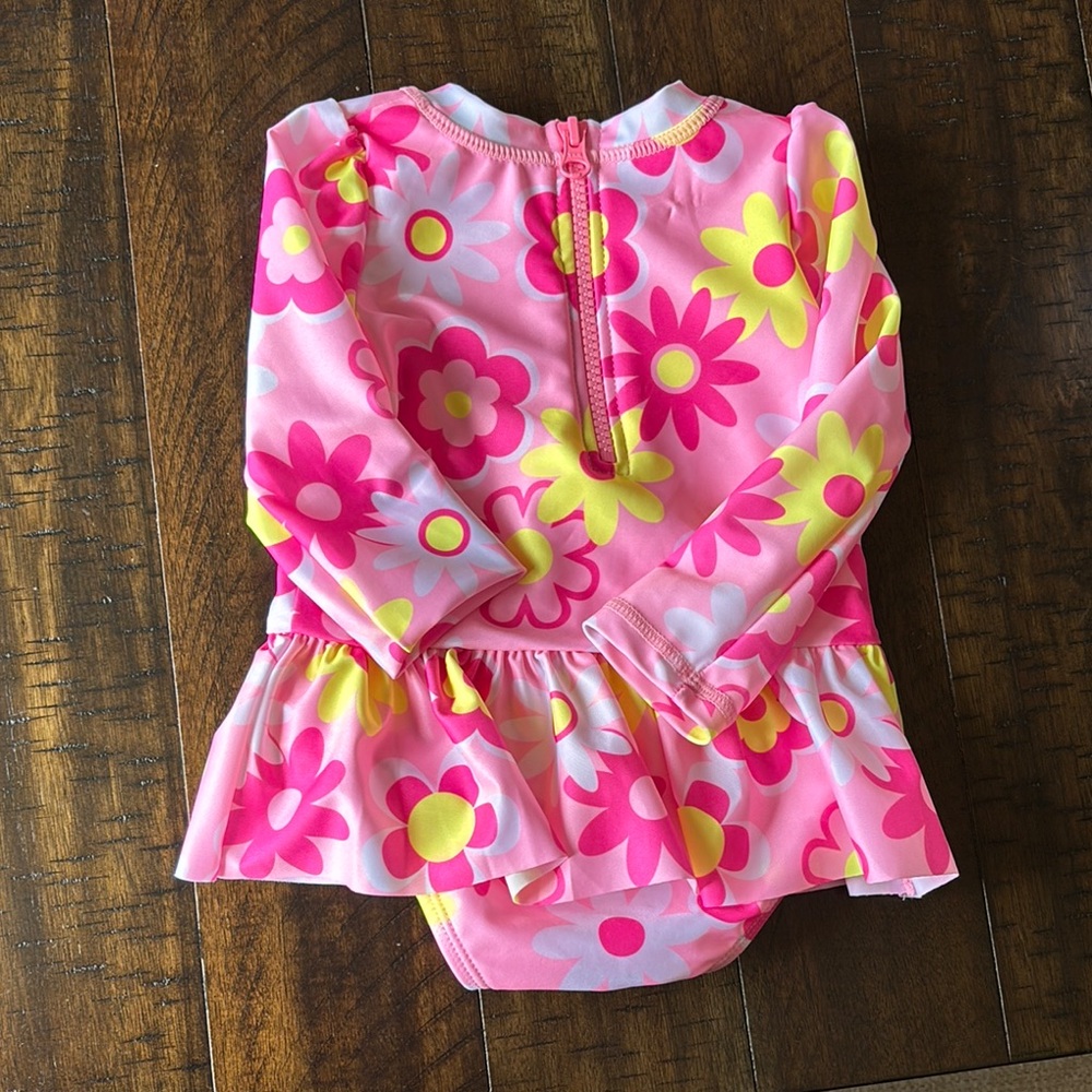 Floral Pink Kids Swimwear Sol Borne 12month